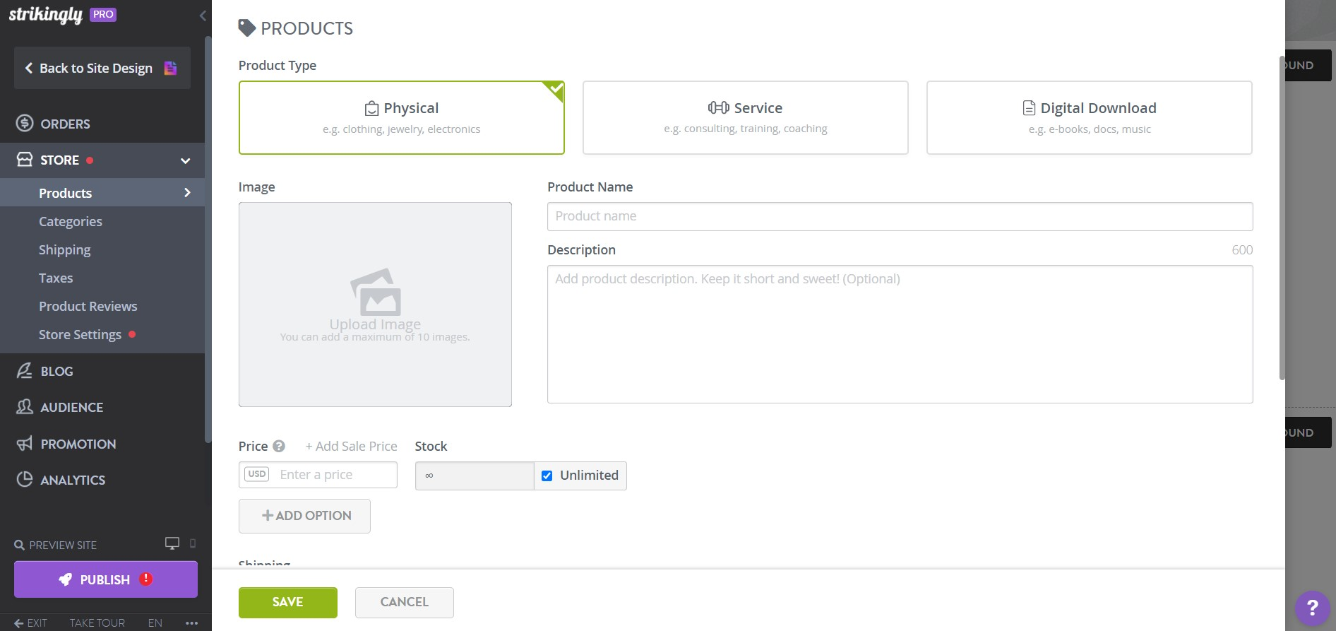 Image taken from Strikingly Product Image taken from Strikingly Product